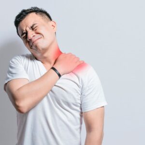 man with neck pain