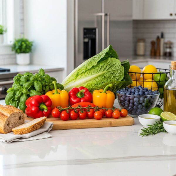 array of healthy foods