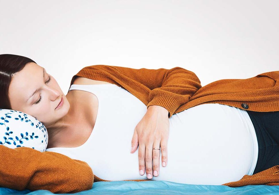 pregnant woman laying down